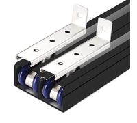 Sliding Door kit Track Rail Bifold Black Sliding Barn Door Track for 2 Doors, Ceiling Wall Mount Bypassing System Hardware Kit with Rail - Easy to Install, Cuttable Box Rails Set(318in/26.5ft/808cm)