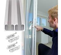 Sliding Door Kit Track Rail Bypass Barn Door Hardware Kit 20 18 16 14 12 10 8 6 5 4 2 Ft, Concealed Heavy Duty Double Pocket Door Sliding Track for Commercial/Residential(Black,11.5 ft/350.5 cm)