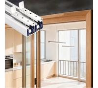 Sliding Door kit Track Rail Bypass Double Sliding Barn Door Hardware Track Kit, Concealed Bifold Doors Hardwares Set with Rail for Kitchens/Bedrooms, Commercial Grade & Easy Install(310cm(10.2ft))