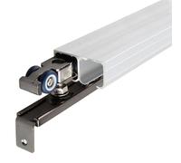 Sliding door kit track rail Bypass Sliding Door Track Double Door Kit 400 320 300 240 200 140 100 60 CM, Heavy Duty Invisible Door Slider Rail for Cabinetry/ Wardrobe, with Soft Close(140cm/55.1in/4.6