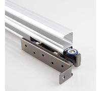 Sliding Door kit Track Rail Commercial Grade Bypassing Wardrobe Closet Door Track Aluminum for 2 Door System, Hidden Rail Hardware Kit with Soft Close, Cuttable & Customisation(215cm/7.1ft)
