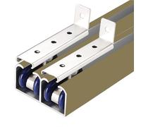 Sliding Door kit Track Rail Double Track Bypass Barn Door Hardware Kit, DIY Cuttable & Easy Install Sliding Doors Rail Replacement, Customisation Ceiling Wall Mount Box Railing(19'/579cm)