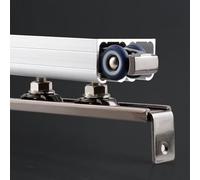 Sliding Door kit Track Rail Easy DIY Sliding Door Double Rail Hardware, Concealed Puerta Corrediza Track Kit for Outdoor/Living Rooms/Bedrooms, Ceiling Wall Mount Box Rails(350cm/11.5ft)