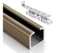 Sliding Door Kit Track Rail - Heavy Duty Aluminum Pocket Door Hardware for Wardrobe, Ceiling/Wall Installation