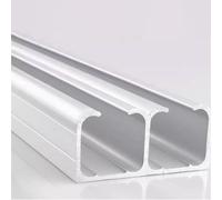 Sliding Door kit Track Rail Heavy Duty Double Bypass Sliding Closet Door Track Kit Hardware, Aluminium Alloy Pocket Doors Rail Set, Cut to Size Invisible Door Rails Kits(270cm/8.9ft)