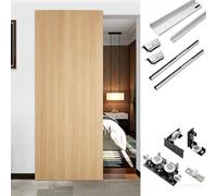 Sliding Door kit Track Rail Heavy Duty Ghost Door Hardware, Soft Close Invisible Sliding Door System for Closet & Bathroom & Living Room, Trackless Floating Doors(140cm/4.6ft)