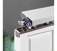 Sliding Door kit Track Rail Length 1 2 3 4 5 6 Ft Sliding Door Double Rail Hardware, Soft Close System Rieles para Puertas Corredizas with Nylon Wheels, Easy DIY & Cuttable(16.1ft(490cm))