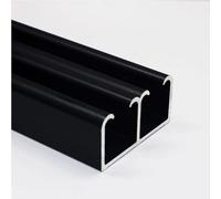 Sliding Door kit Track Rail Modern Double Door Rail Hardware Set with Rollers, Cut to Size Ceiling Wall Mount Kit Track, Cuttable & Easy Install for Outdoor/Gazebo/Living Rooms/Garage(22ft/670cm)