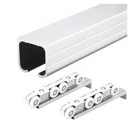 Sliding Door kit Track Rail Pocket Door Track and Rollers, Aluminum Barn Door Hardware Kit 3.3ft 5.2ft 6.6ft 7.9ft 9.2ft 10.5ft 11.8ft, Heavy Duty Sliding Door Rail Set Indoor Exterior(Silve