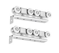 Sliding door kit track rail Pocket Door Track and Rollers, Aluminum Barn Door Hardware Kit 30ft 28ft 24ft 20ft 18ft 16ft 12ft 10ft 8ft 6ft 4ft 2ft, Heavy Duty Sliding Door Rail Set Indoor Exterior(Bla