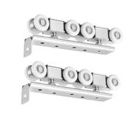 Sliding door kit track rail Pocket Door Track and Rollers, Aluminum Barn Door Hardware Kit 30ft 28ft 24ft 20ft 18ft 16ft 12ft 10ft 8ft 6ft 4ft 2ft, Heavy Duty Sliding Door Rail Set Indoor Exterior(Cha