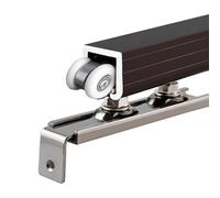 Sliding door kit track rail Single Rail Sliding Track System Wardrobe Door, Heavy Duty Pocket Door Hardware and Track Kit for Bedroom/ Office/ Kitchen, Customizable Bifold Doors Rail(Black,300cm/118.1