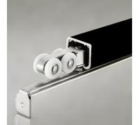 Sliding Door kit Track Rail Sliding Rail Track for Secret Door Kit, Heavy Duty 12 Wheels Bifold Doors Hardware with Tracks for Interior/Exterior, Customisation(Black,325cm/10.7ft)