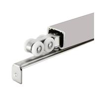 Sliding Door kit Track Rail Sliding Rail Track for Secret Door Kit, Heavy Duty 12 Wheels Bifold Doors Hardware with Tracks for Interior/Exterior, Customisation(Silver,155cm/5.1ft)