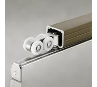 Sliding Door kit Track Rail Sliding Rail Track for Secret Door Kit, Heavy Duty 12 Wheels Bifold Doors Hardware with Tracks for Interior/Exterior, Customisation(Champagne,205cm/6.7ft)