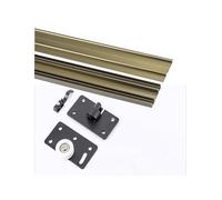 Sliding Door Kit Track Rail, Wardrobe Door Track, Aluminium Sliding Door Track Double,Sliding Door Slide Pulley Guide Rail, for Wardrobe Cabinet Glass Doors(Gold,300cm/118in)