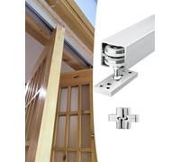 Sliding Door Kit Wood Folding Door Track 24 32 36 40 48 60 inch, Sliding Door Rail Track Kit for Wardrobe Bedroom, Top Mount Pocket Door Guide(2-Door,48inch/121.9cm)