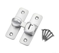 Sliding Door Latch for Barn Doors Made of Zinc Alloy with Multi Layer Finish and Dual Angle 90 180 Degree Locking Capability (Silver)