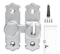 Sliding Door Latch Lock - No Drill Privacy Protection, Door Lock Metal Safety Hardware for Bedroom Balcony Kitchen and Apartment Use Inside Sliding for Home Dorm School 0.16 inches
