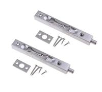 Sliding Door Lock,2 Packs Bolt Flush Latch Locks Concealed Doors Security Bolts Slide Bolted with Screws for Bedroom(Silver,6in)