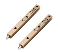 Sliding Door Lock,2 Packs Bolt Flush Latch Locks Concealed Doors Security Bolts Slide Bolted with Screws for Bedroom(Bronze,8in)