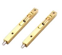 Sliding Door Lock,2 Packs Bolt Flush Latch Locks Concealed Doors Security Bolts Slide Bolted with Screws for Bedroom(Gold,6in)