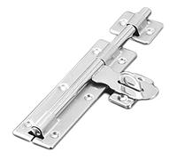 Sliding Door Lock, 4 Pack Lock, Heavy Duty Stainless Steel Hasp Latch with Padlock Hole, Slide Lock with Screws (Silver(Size:142mm)(142mm)