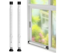 Sliding Door Lock Bar, 120 cm Safety Bar 2 Pack, Patio Door Security Lock, Window Stopper Adjustable Locking Window Safety Bar, Diameter 25 mm, Window Safety Bar for Home, Apartment, White