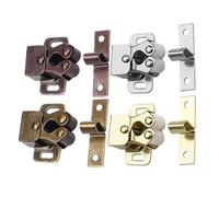 Sliding Door Lock, Door Catch 20pcs Cabinet Closures Stainless Steel Closet Closer Spring Latch Furniture Double Roller Hardware Wardrobe Suction(Silver)