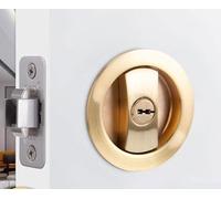 Sliding Door Lock for Wooden and Bathroom Use Zinc Alloy with Integrated Hook Closure for Added Security (Gold)