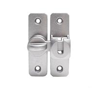 Sliding Door Lock Latch for Home Security Made of Zinc Alloy with 90 and 180 Degree Locking Mechanism for Enhanced Safety and Privacy (silver)