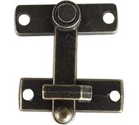Sliding Door Lock,Solid Brass Shutter Bar Latch Antique 2 Pack Loaded Toggle Catch Clamp Clip for Trunk Case Box and Chest