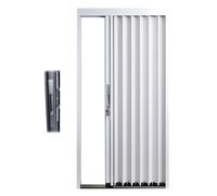 Sliding Door Lock with Aluminu for Kitchen Shower & Bathroom - Concertina Locking System Sizes 24-60 Inches White (W34in x H78in)