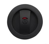 Sliding Door Lock with Round Indicator Hook Closure System for Enhanced Security in Bathrooms (Black)