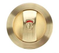 Sliding Door Lock with Round Indicator Hook Closure System for Enhanced Security in Bathrooms (Gold)