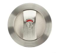 Sliding Door Lock with Round Indicator Hook Closure System for Enhanced Security in Bathrooms (Silver)