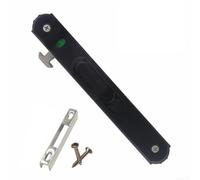 Sliding Door Lock Zinc Alloy Invisible Latch Hook 90 Type Embedded Security Lock up Slide Down Switch Single Double Sided Key Options Black White Beige (Black)