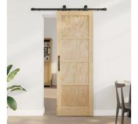 Sliding door Natural 73.5x211cm Solid pine wood Modern space-saving interior UK