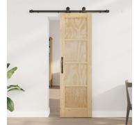 Sliding Door Natural Solid Pine 152.5x4x198.5cm Modern SpaceSaving Quiet Smooth