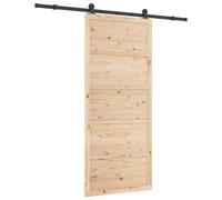 Sliding Door Panel Natural Solid Pine Wood 100x208cm Modern Barn Style Interior