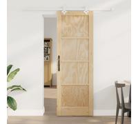 Sliding Door Natural White 73.5x211cm Solid Pine Wood Space-Saving Interior Slim