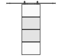 vidaXL Sliding Door with Hardware Set Black 102.5x205 cm ESG Glass