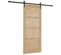 Sliding Door ORKDAL Engineered Wood Sliding Glass Door Interior Black vidaXL