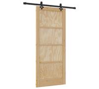 Sliding door Natural 86 x 211 cm Solid pine wood Modern space-saving interior UK