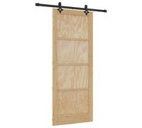 Sliding door Natural 86 x 211 cm Solid pine wood Modern space-saving interior UK