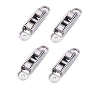 Sliding Door Pulley - 4 Pieces Window Pulley Replacement | Zinc Alloy Silent Double Wheel Angle Adjustable Roller for Kitchen, Patio, Balcony, Living Room or Study, 6.3x1.6cm