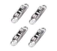 Sliding Door Pulley | Set of 4 Zinc Silent Bearing Rollers - Double Wheel Adjustable Angle for Doors