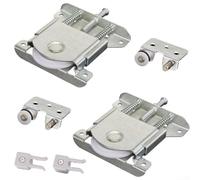 Sliding Door Pulley with Damping Buffer, 20kg Load Capacity Nylon Roller Wheel for Wardrobe Cabinet Closet, Silent Self-Cleaning Hardware, Silver 78x84mm 2 Pairs