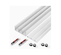 Sliding Door Rail Kit 3-Rail Closet System Aluminum Alloy for Wardrobe & Partition Doors 300cm / 9.8ft Length Easy Installation Durable & Modern Design