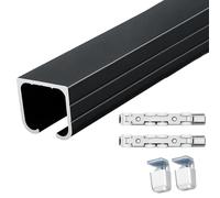 Sliding Door Rail System with Rollers 330cm/10.8ft for Invisible Barn Doors Ceiling-Mounted Black Finish Compatible with 400/320/300/240/200/150/140/100cm Doors